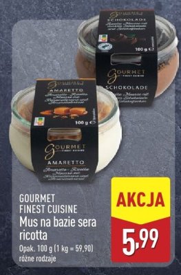 Mus na bazie sera ricotta, różne rodzaje promocja w Aldi