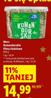 Filety śledziowe komandorskie 800 g promocja w Lidl