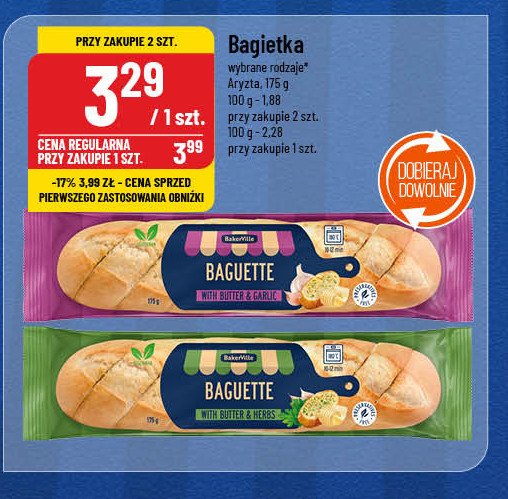 Bagietka z masłem czosnkowym Bakerville promocja