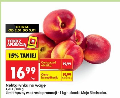 Nektarynka na wagę promocja w Biedronka