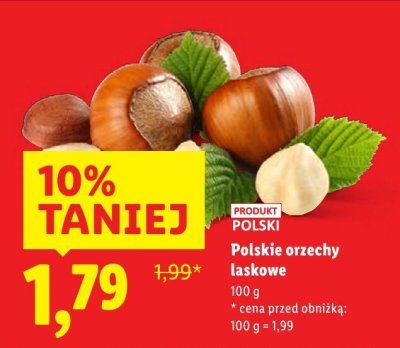 Orzechy laskowe polskie promocja w Lidl