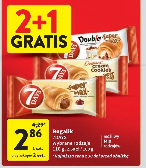 Croissant z nadzieniem o smaku orzechowym 7 days cream & cookies promocja