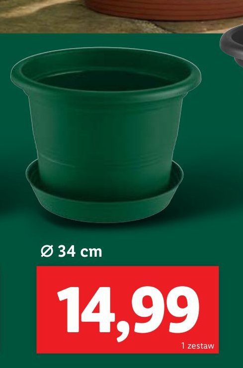 Doniczka z podstawką 34 cm Parkside promocja w Lidl