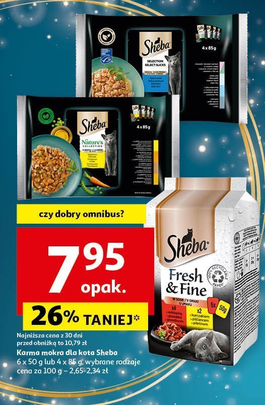 Karma dla kota z wołowiną i kurczakiem Sheba fresh & fine promocja w Auchan