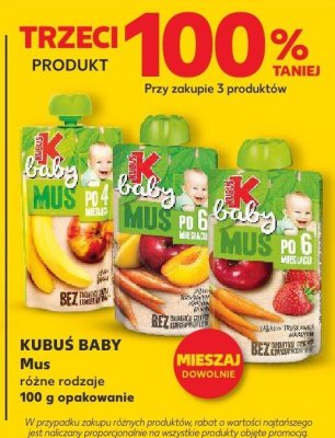 Mus KUBUŚ BABY różne rodzaje 100 g promocja w Kaufland