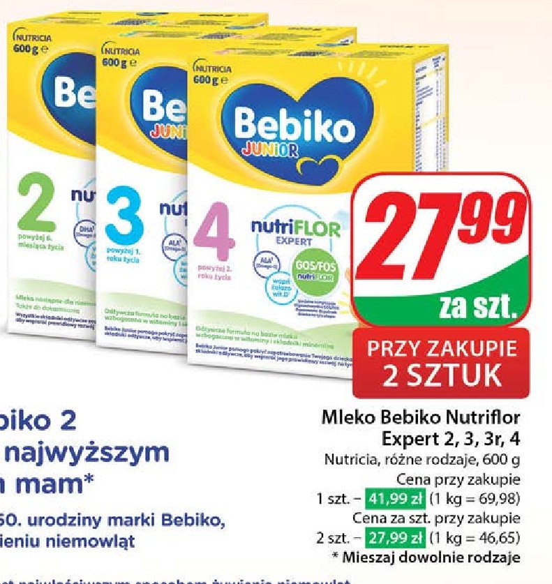 Mleko 2 BEBIKO NUTRIFLOR promocja