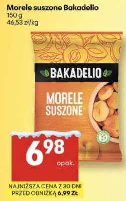 Morele suszone Bakadelio promocja w Delikatesy Centrum