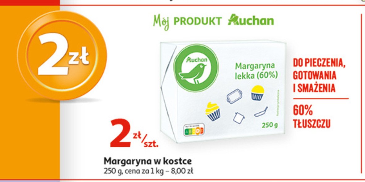 Margaryna lekka Auchan na co dzień (logo zielone) promocja