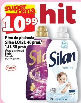 Płyn do płukania Silan 1,012 L 46 prań / 1 L 50 prań promocja w TOPAZ