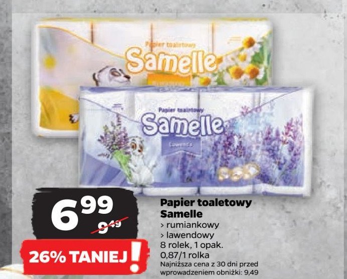 Papier toaletowy rumiankowy Samelle promocja