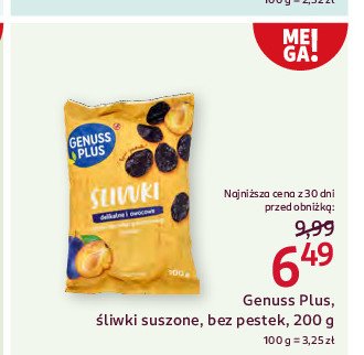 Śliwki suszone bez pestek Genuss plus promocja w Rossmann