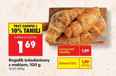 Rogalik śniadaniowy z makiem, 100 g promocja w Biedronka