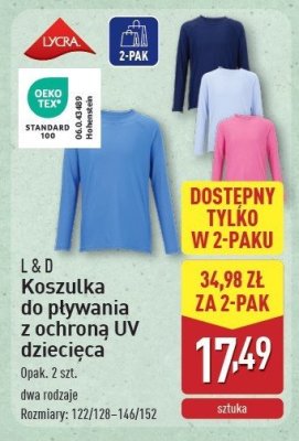 Koszulka ochronna uv do pływania 122/128-146/152 L&d promocja