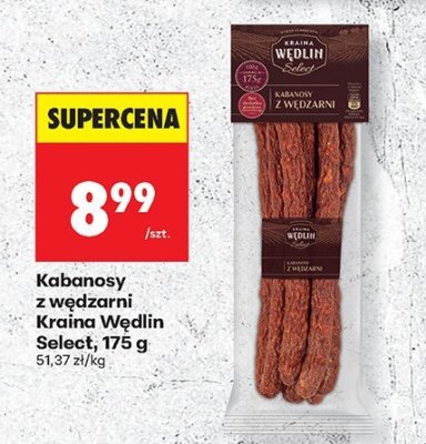 Kabanosy z wędzarni Kraina Wędlin Select promocja w Biedronka