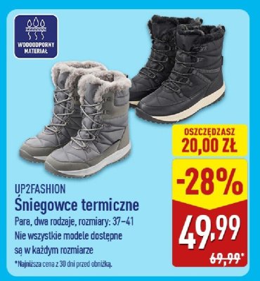 Śniegowce termiczne dwa rodzaje promocja w Aldi