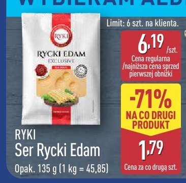 Ser Rycki Edam  promocja w Aldi