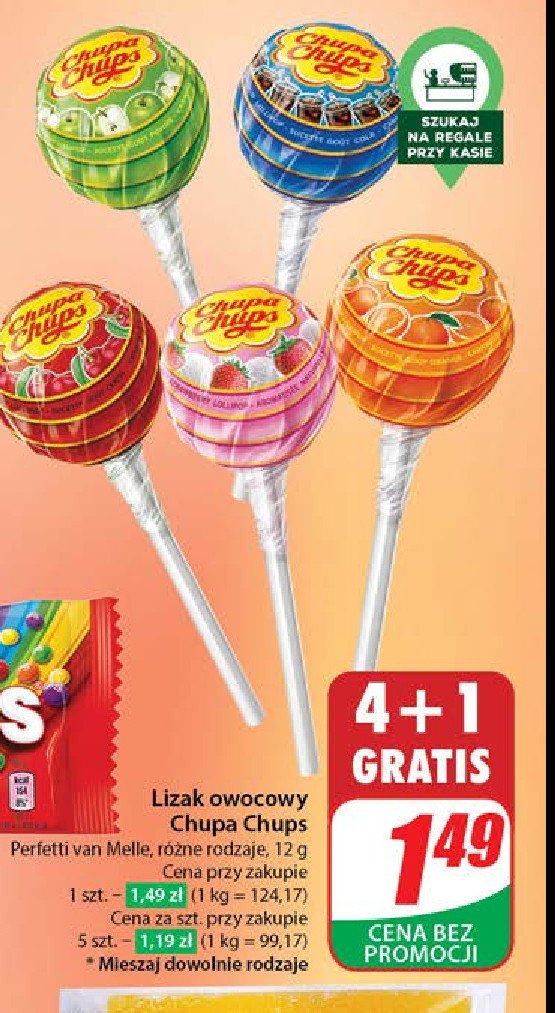 Lizak apple Chupa chups fruit promocja w Dino