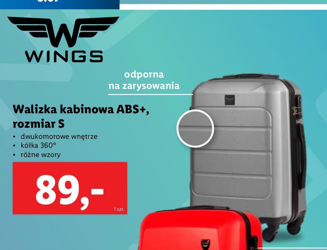 Walizka abs+ rozm. s Wings promocja