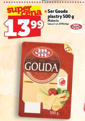 Ser Gouda plastry 500 g promocja w TOPAZ