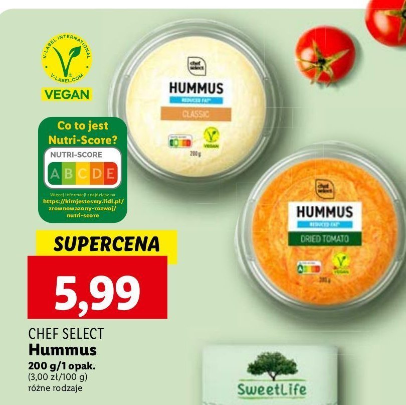 Hummus naturalny Chef select promocja