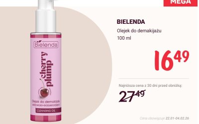 Olejek do demakijażu Bielenda Cherry Plump promocja w Rossmann
