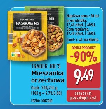 Mieszanka orzechów macadamia mix Trader joe's promocja w Aldi