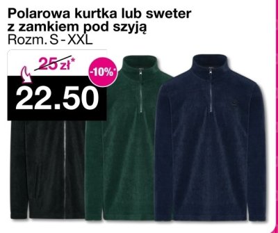 Polarowa kurtka lub sweter z zamkiem pod szyją Rozm. S-XXL promocja w Woolworth
