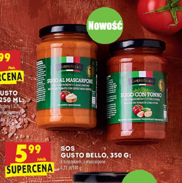 Sos pomidorowy z mascarpone Gustobello promocja
