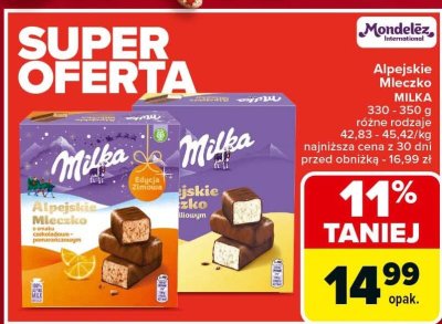 Alpejskie Mleczko MILKA różne rodzaje promocja w Carrefour Market