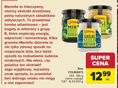 Sos COLMAN'S różne rodzaje 144-165g promocja w Carrefour