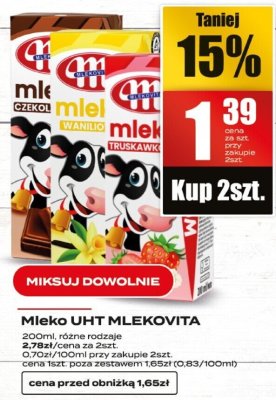 Mleko UHT MLEKOVITA różne rodzaje promocja w Supeco