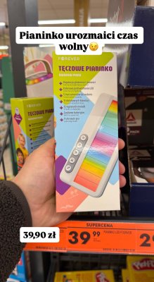 Pianinko tęczowe LED Rainbow Piano promocja w Biedronka