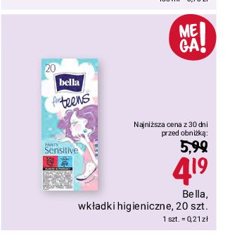 Wkładki sensitive Bella for teens panty promocja