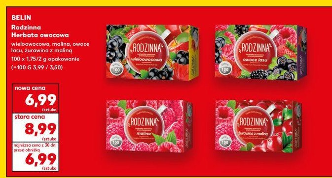 Herbatka rodzinna wieloowocowa Belin promocja