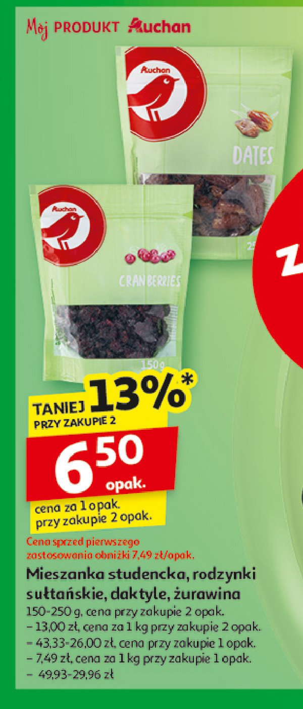 Rodzynki sułtańskie Auchan promocja