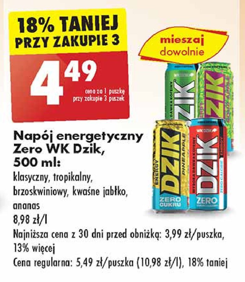 Napoj energetyczny peach WK DZIK promocja