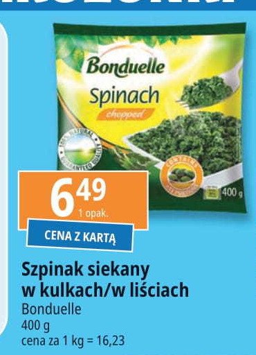 Szpinak siekany w kulkach mrożony Bonduelle promocja