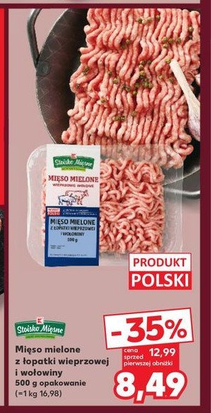 Mięso mielone wieprzowe z łopatki Stoisko mięsne promocja w Kaufland