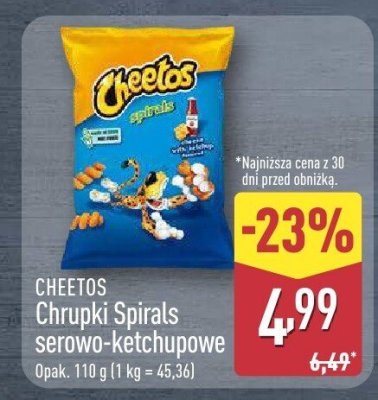 Chrupki Spirals serowo-ketchupowe  promocja w Aldi