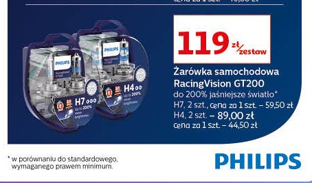 Żarówka samochodowa racing vision gt200 Philips promocja