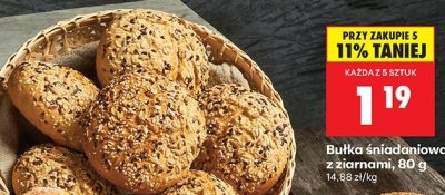 Bułka śniadaniowa z ziarnami promocja w Biedronka