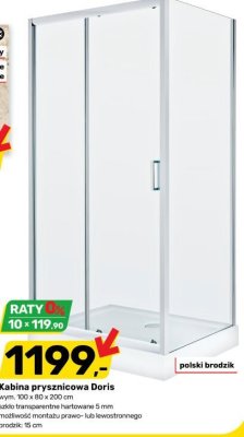 Kabina prysznicowa Doris 100 x 80 x 200 cm promocja w Bricomarche