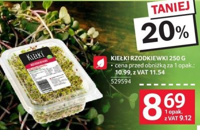 Kiełki rzodkiewki 250g promocja w Selgros