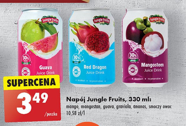 Napój z sokiem z guavy Jungle fruits promocja