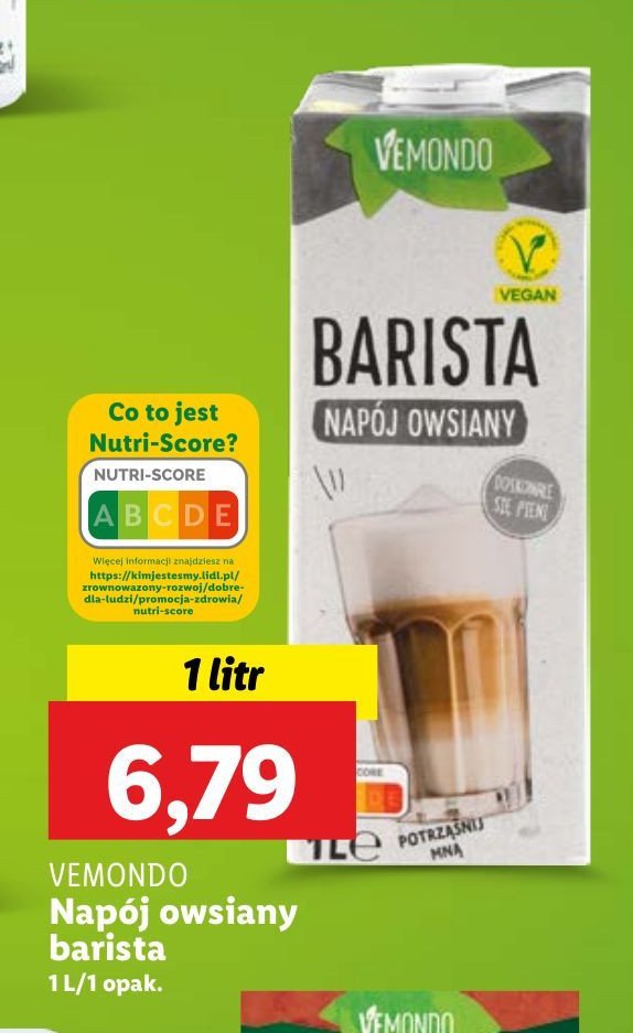 Napój owsiany barista Vemondo promocja w Lidl