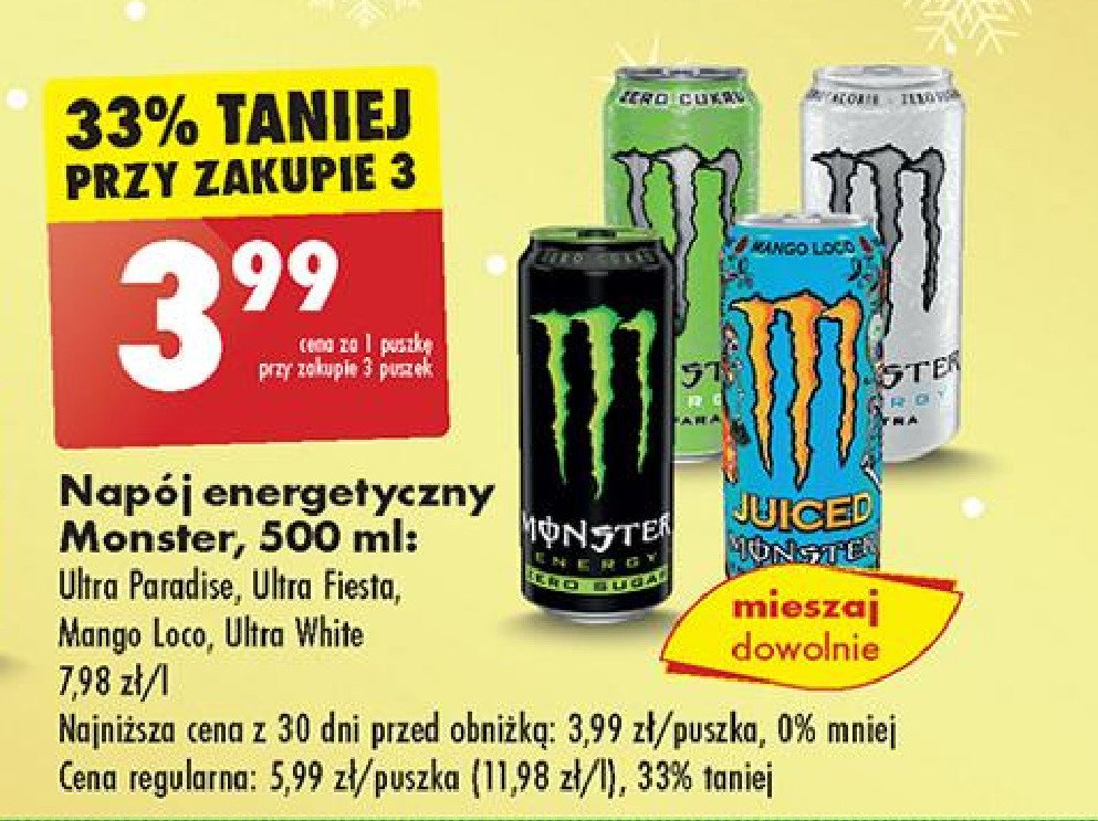 Napoj energetyczny MONSTER ENERGY ULTRA WHITE promocja