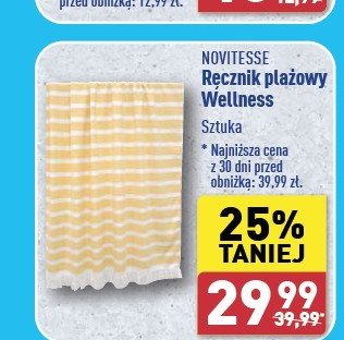 Ręcznik plażowy wellness 100 x 180 cm Novitesse promocja