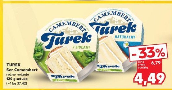 Ser camembert naturalny Turek naturek promocja w Kaufland