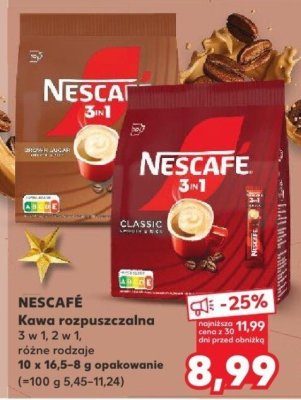 Kawa NESCAFÉ rozpuszczalna 3 w 1, 2 w 1, różne rodzaje promocja w Kaufland