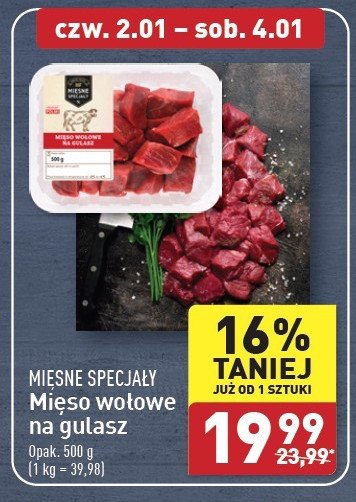 Gulasz wołowy Mięsne specjały zawsze świeże (aldi) promocja